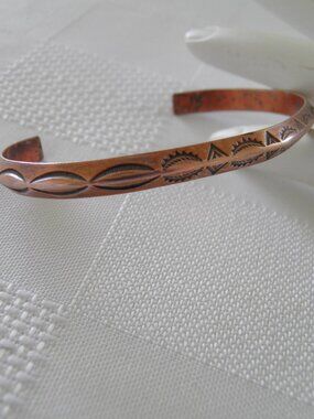 Native American Copper Cuff Bracelet 6"